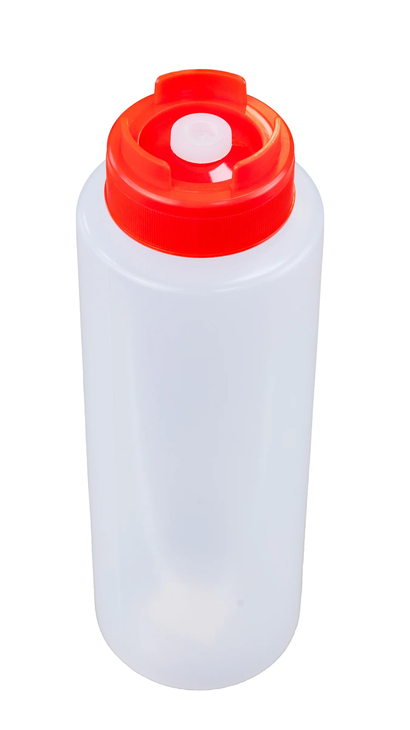 32oz Anti-Drip Sauce Bottle (Clear With Red Cap)