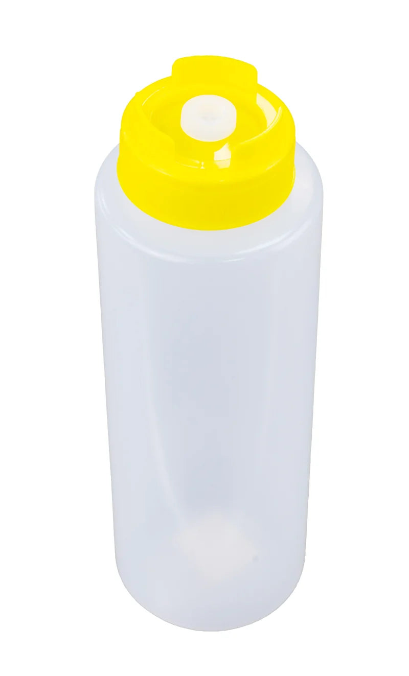 32oz Anti-Drip Sauce Bottle (Clear With Yellow Cap)