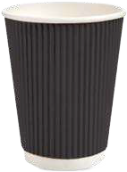 12oz Black Ripple Wall Coffee Cups