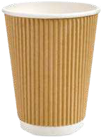 8oz Brown Kraft Ripple Wall Coffee Cups
