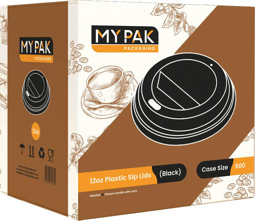 10oz/12oz/16oz Black Sip Lids