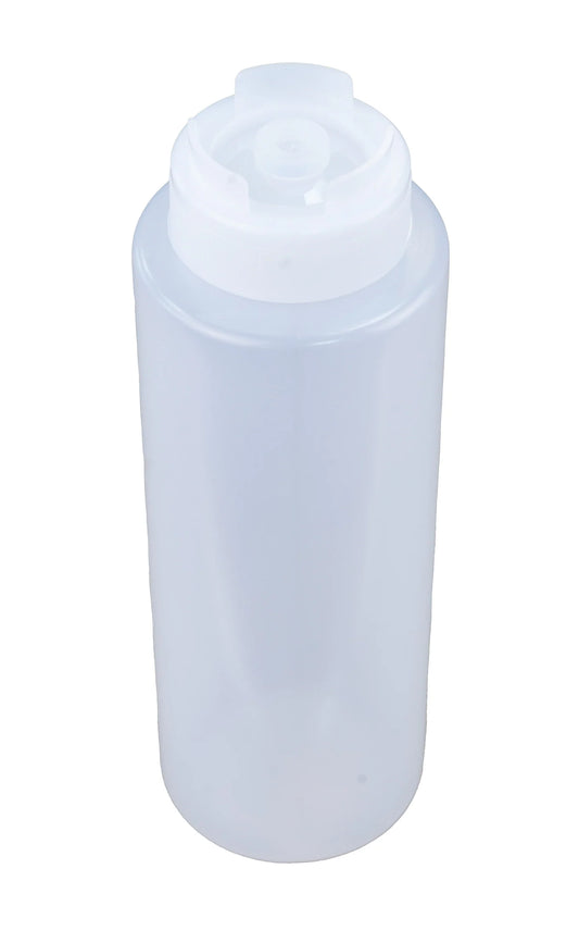 32oz Anti-Drip Sauce Bottle (Clear With Clear Cap)
