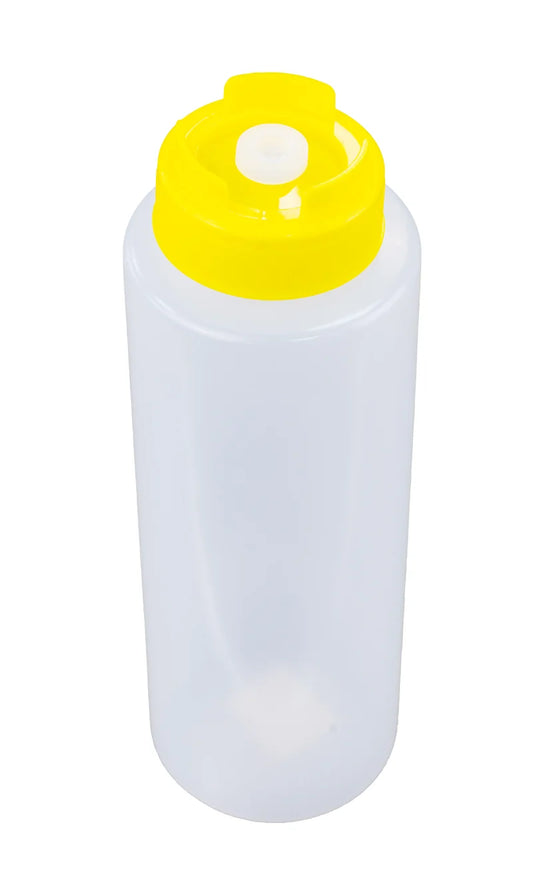 32oz Anti-Drip Sauce Bottle (Clear With Yellow Cap)