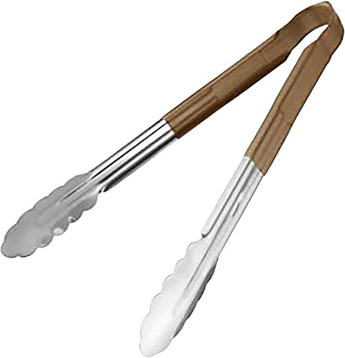 12" Colour Coded Tongs (Brown)