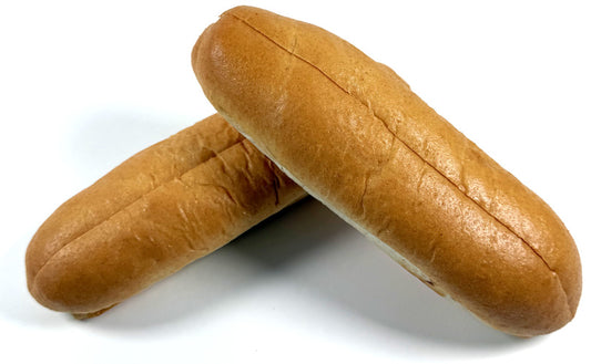 Long White Hot Dog Roll (Glazed) Top Sliced 8.5"
